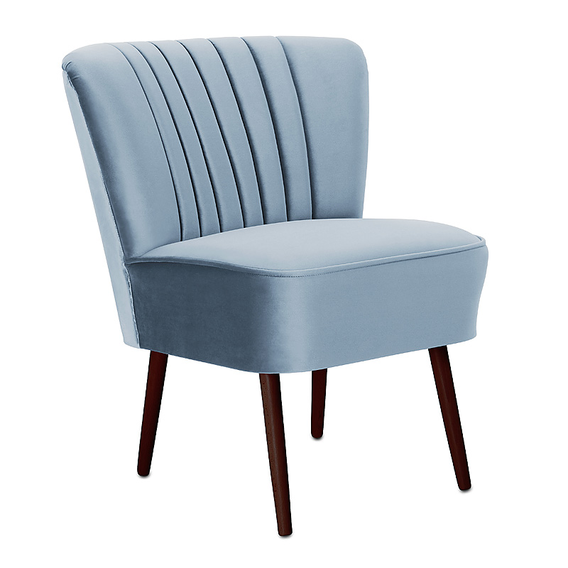Cocktailsessel Samtvelour blau – Bild 1